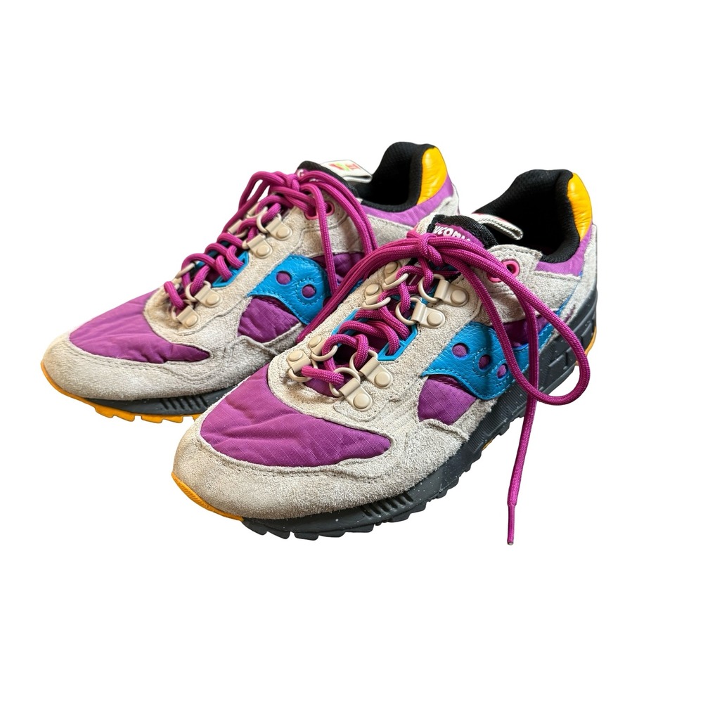 Saucony Shadow 5000 Mens 6.5 Hiking Shoes Sneakers Purple Blue Grey Womens 8